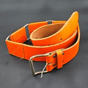 Vintage Orange Leather Belt